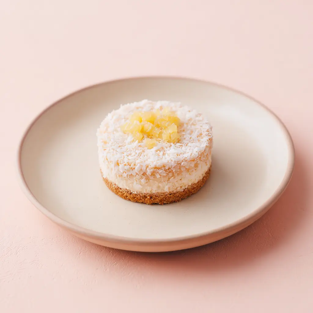 [3578] Blanc-manger coco sur Sablé Breton et brunoise d'ananas confit