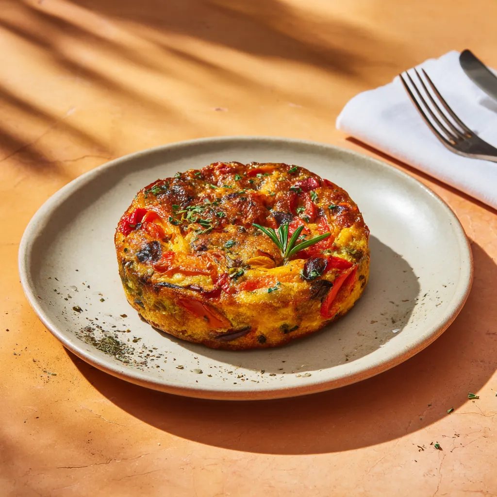 Clafoutis à la piperade (Poivron rouge, Oignon, Tomate, Ail, Aromates)