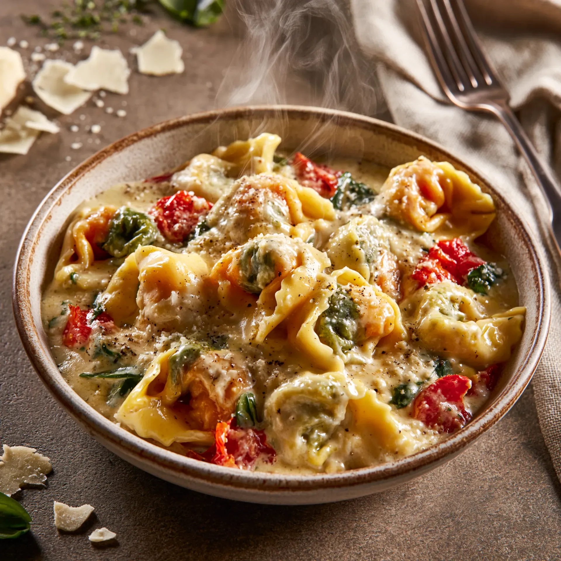 [4723] Pastas du jour Tortélloni tricolor aux 4 fromages et sauce crémeuse au fromage
